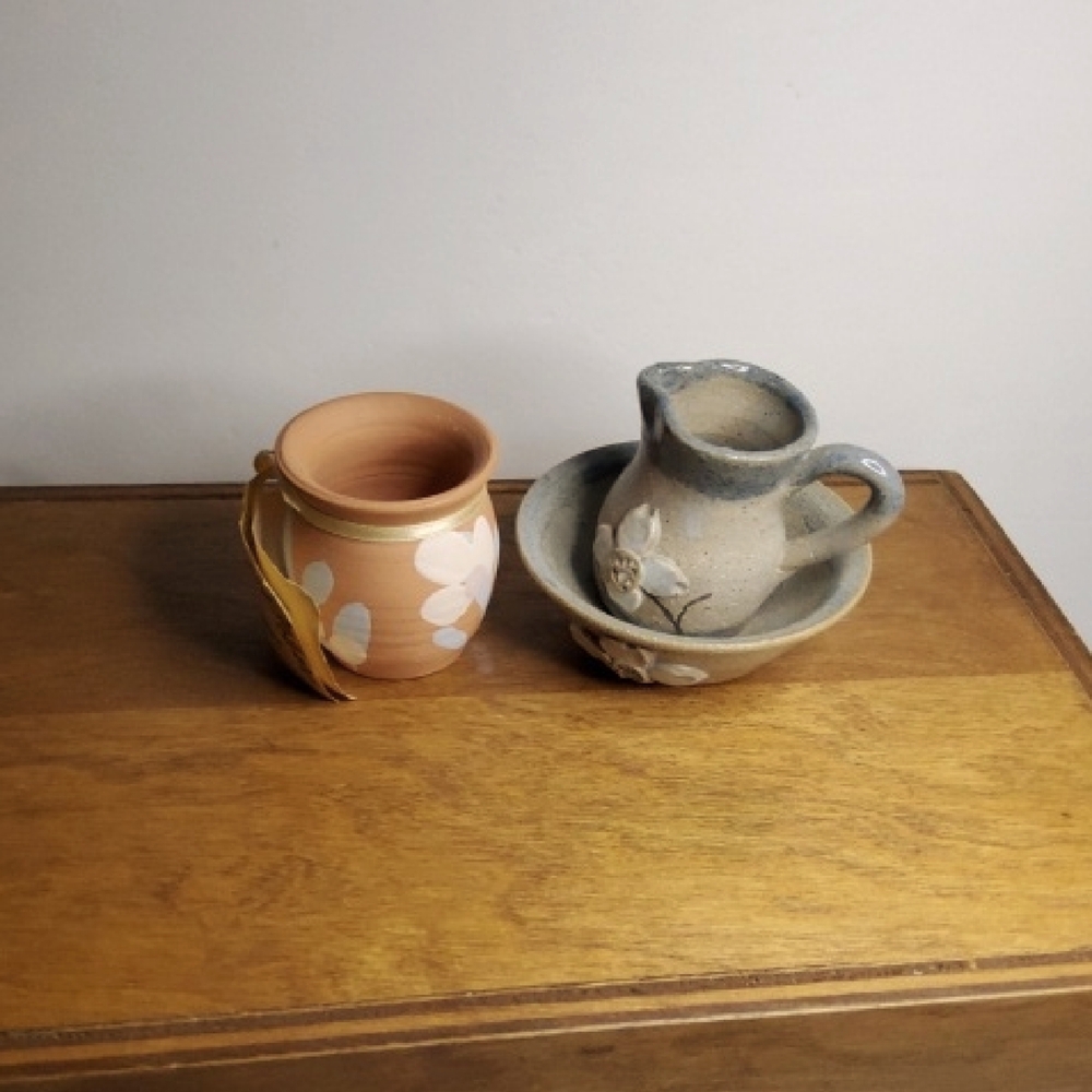 Rustic Ceramic Vase and Pitcher Set